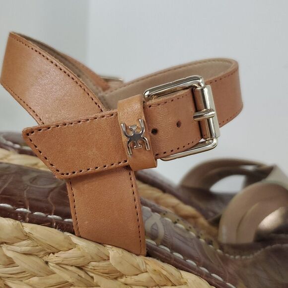 Sam Edelman Darline Espadrille Platform Wedge Sandals Metallic Gold Size 8 - Picture 3 of 10